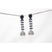 Jhumki Earrings Silver 925 Sterling Dangle Women Blue Onyx Stone Handmade C780